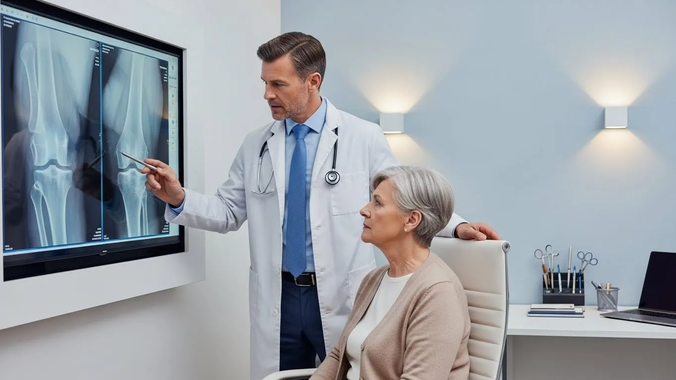 Mostrando radiografía de rodilla